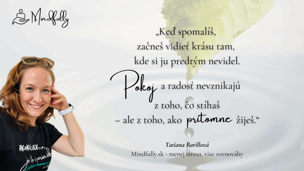 POkoj spomalenie menej stresu Mindfully mindfulness bratislava